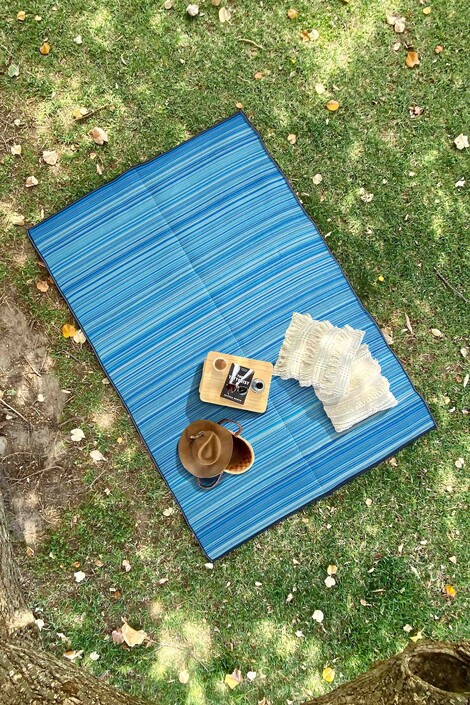 Konfor Halı - Katlanabilir Plaj Kamp Piknik Bahçe Halısı Balkon Teras Hasır Halı Mat Savan Kilim Karavan Halısı