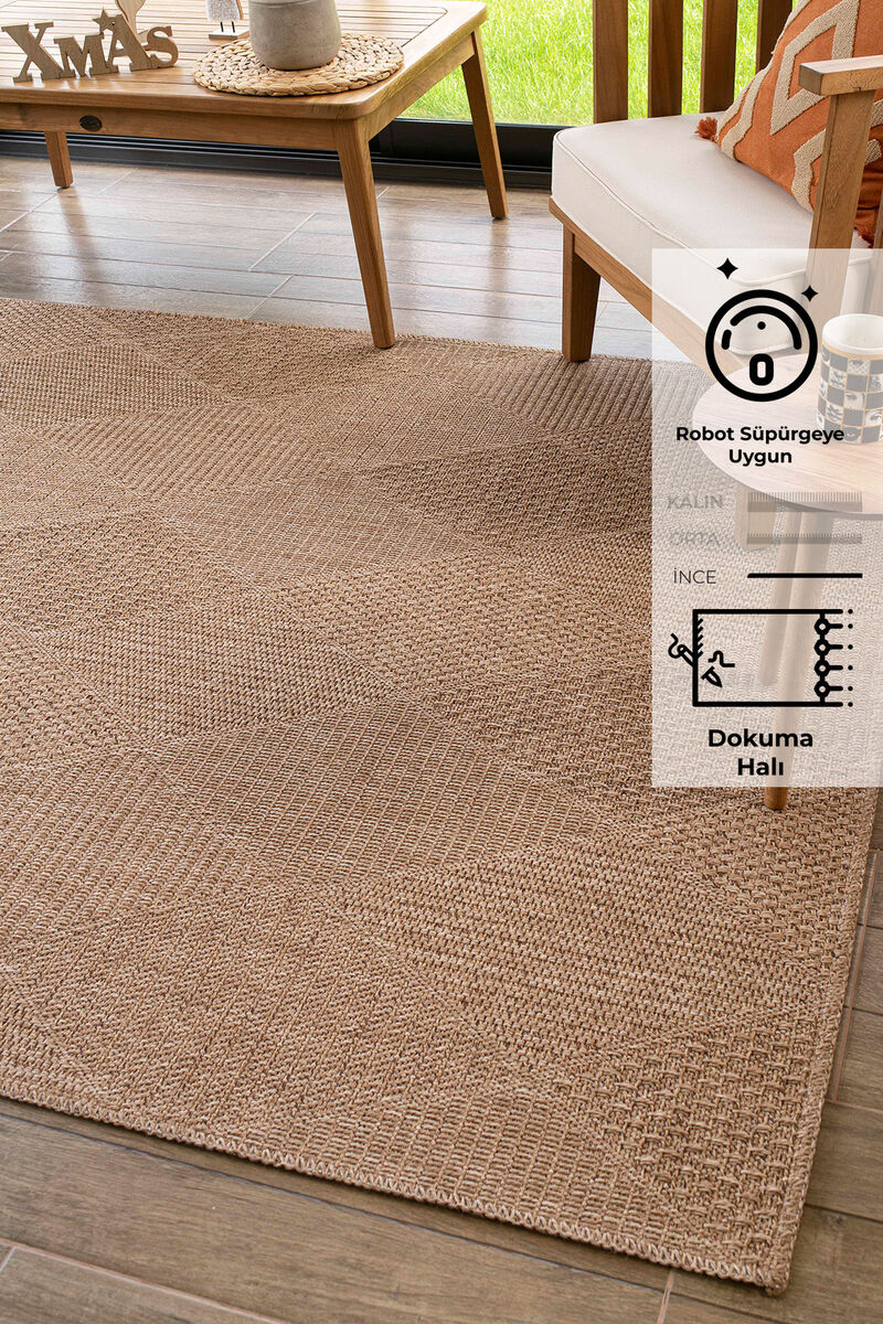 Rusticana 3102 Naturel Jüt Halı Modern Örme Kilim