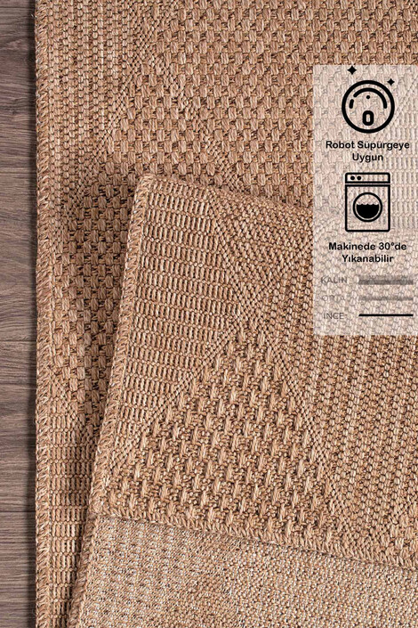 Konfor Halı - Modern Jüt Yolluk Halı Rusticana 3102 Naturel Örme Kilim