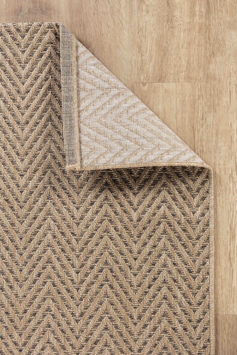 Sisaluna 4441 Bej Jüt Tabanlı Modern Dokuma Kilim Sisal Hasır Halı - Thumbnail